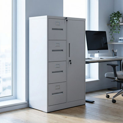 Classeur vertical vertical en métal avec sécurité verrouillable et rangement intégré pour garde-robe