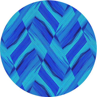 Tapis décoratif bleu royal géométrique