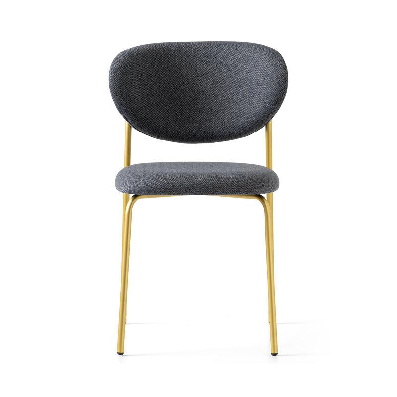 Cozy Upholstered Chair with Metal Frame, Burgundy, Painted Brass
