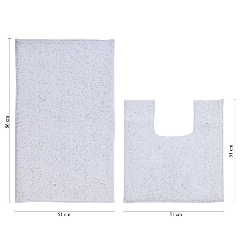 Alheidis Non-Slip Bath Rug, White