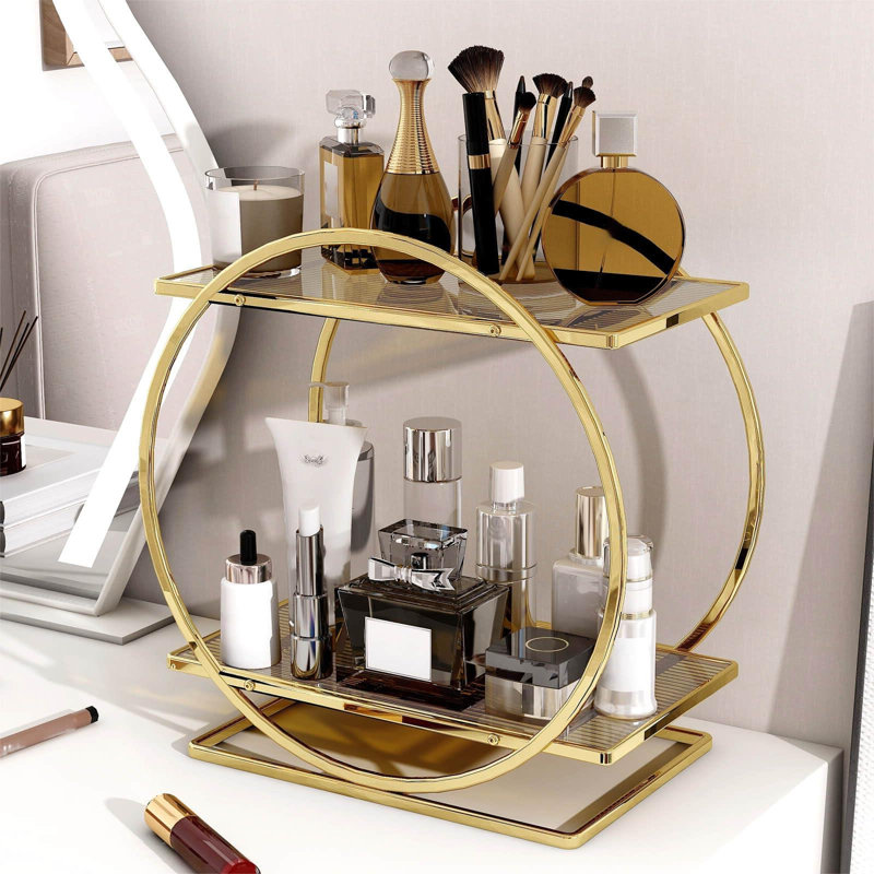 Venceslao Metal Makeup Organizer, Gold