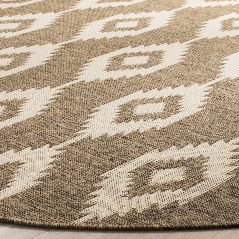 Tapis intérieur / extérieur géométrique Lollar, Rectangle 9 pi x 12 pi