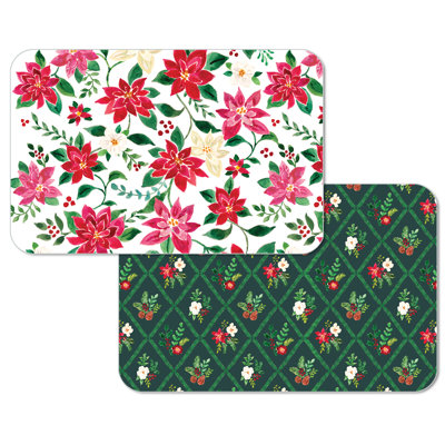 Ensemble de 4 napperons réversibles Poinsettia Garden