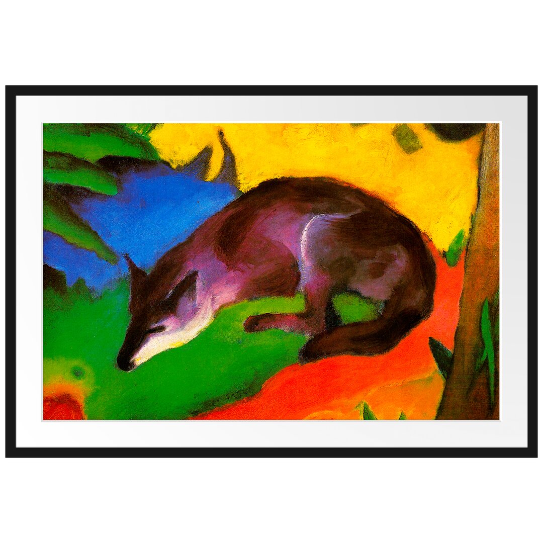 Gerahmtes Poster Fuchs von Franz Marc