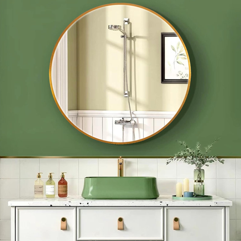Miroir mural Zailynn, H 36 po x l 36 po x P 1,1 po, Or