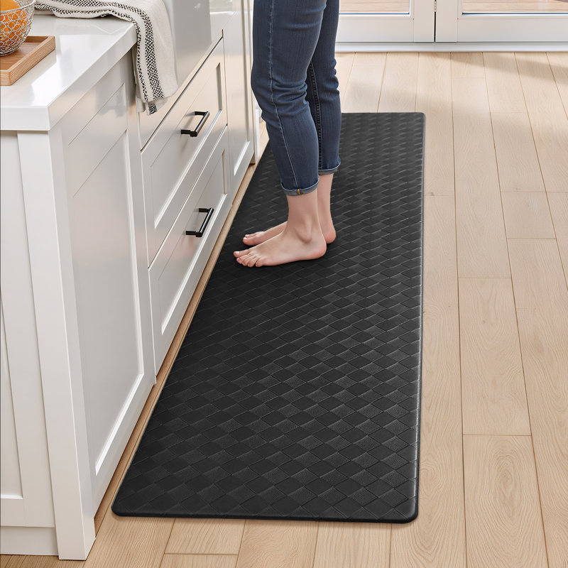 Tapis de cuisine antidérapant Devarian, Tapis de couloir 2 pi x 7 pi 3 po, Noir