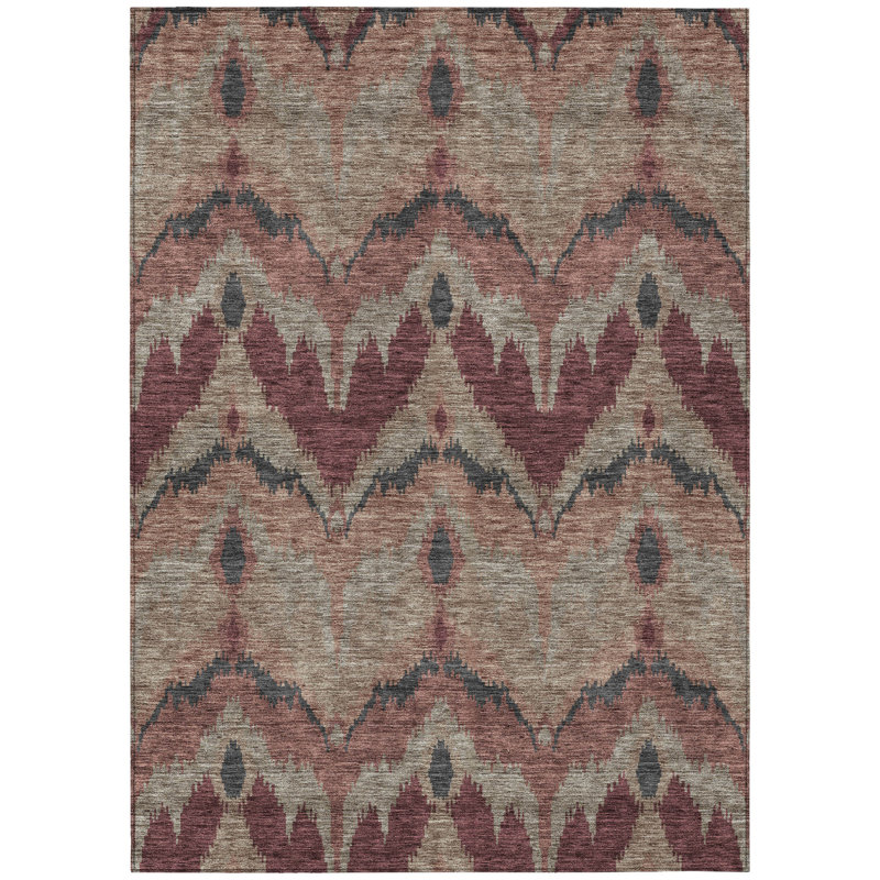 Tapis beige lavable intérieur / extérieur 8 pi x 10 pi Ikat