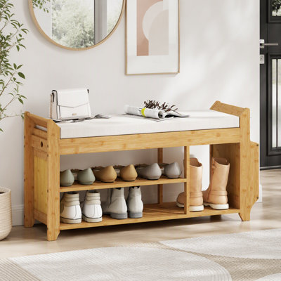 Polyester Blend Upholstered Bench