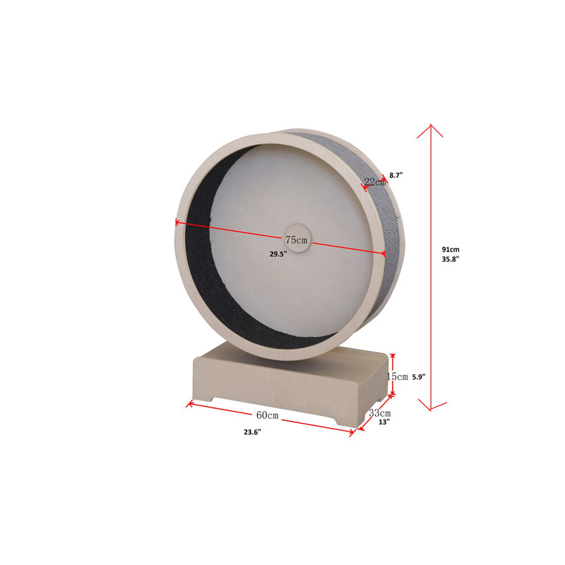 Cat Tree with Built-in Wheel –2 Tiers with 20” Diameter Wheel