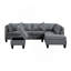 Canapé, chaise et repose-pieds 104,5 po, gris