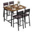 Ensemble de table de salle à manger 5 pièces à hauteur de comptoir pour 4 personnes, table de pub avec 4 tabourets de bar rembourrés, table de cuisine industrielle avec chaises, mobilier de salle à manger peu encombrant-129390444-129390446-129390449-129390452