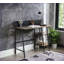 Bureaux, chêne rustique industriel moderne & amp; Bureau d'écriture noir à 2 tablettes avec base en forme de H, support pour téléphone / tablette, H 30 po x l 43 po x P 20 po | Chêne | Panneau de particules + panneau de fibres à densité moyenne