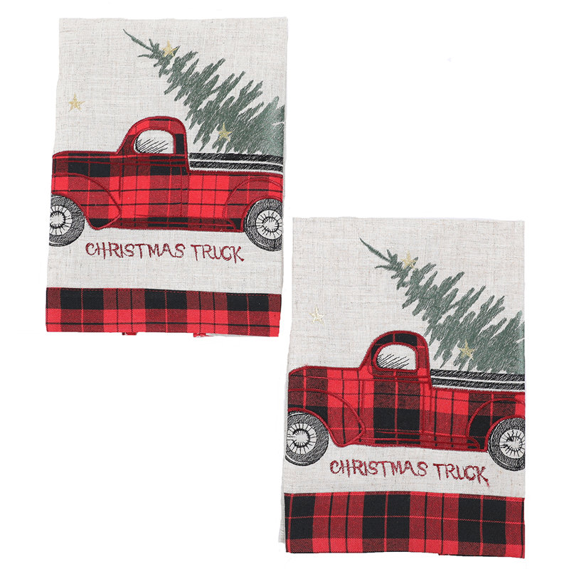 Ensemble d’essuie-mains décoratif en polyester de style écossais avec 2 pièces pour arbre Jacobson
