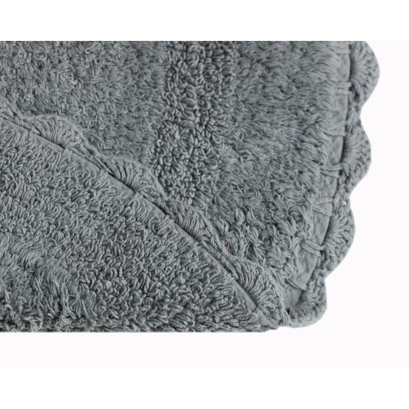 Tapis de bain demi-cercle en dentelle crochetée, Gris