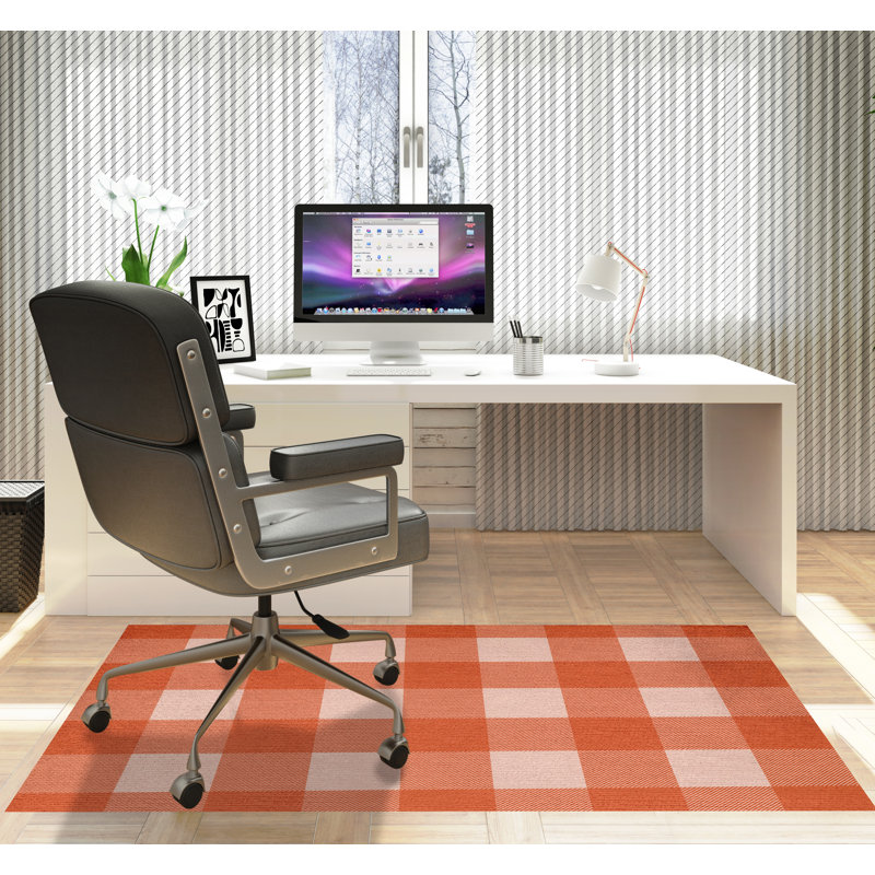 Tapis de chaise rectangulaire Chico, L 36 po x L 60 po, Orange brûlé