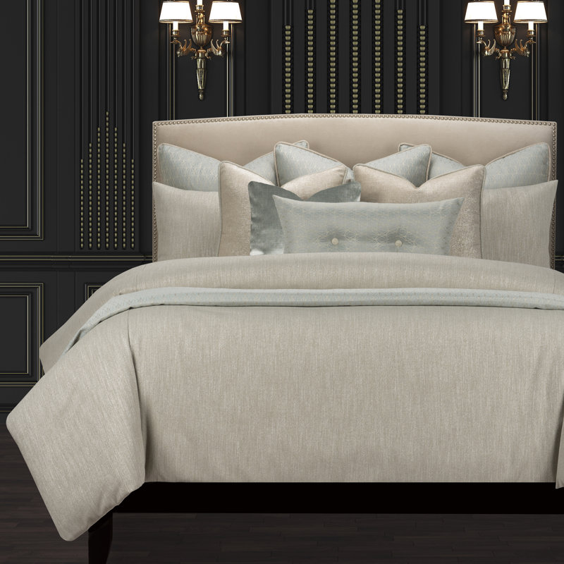 Lumiere Truffle Microfiber Reversible Mid-Century Modern Duvet Cover & Insert, Mushroom