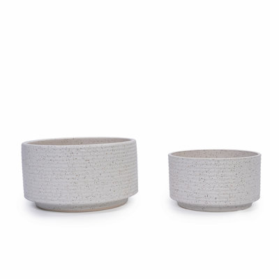 2 pots de fleurs en céramique, pot de fleurs moderne pour l'extérieur, patio