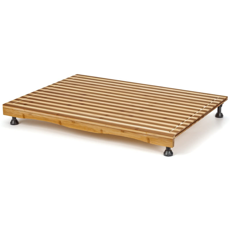Housse de cuisson en bambou et planche à découper de comptoir avec pieds réglables, planche à découper à double usage pour brûleur de cuisinière électrique, housse de bloc d'espace de travail
