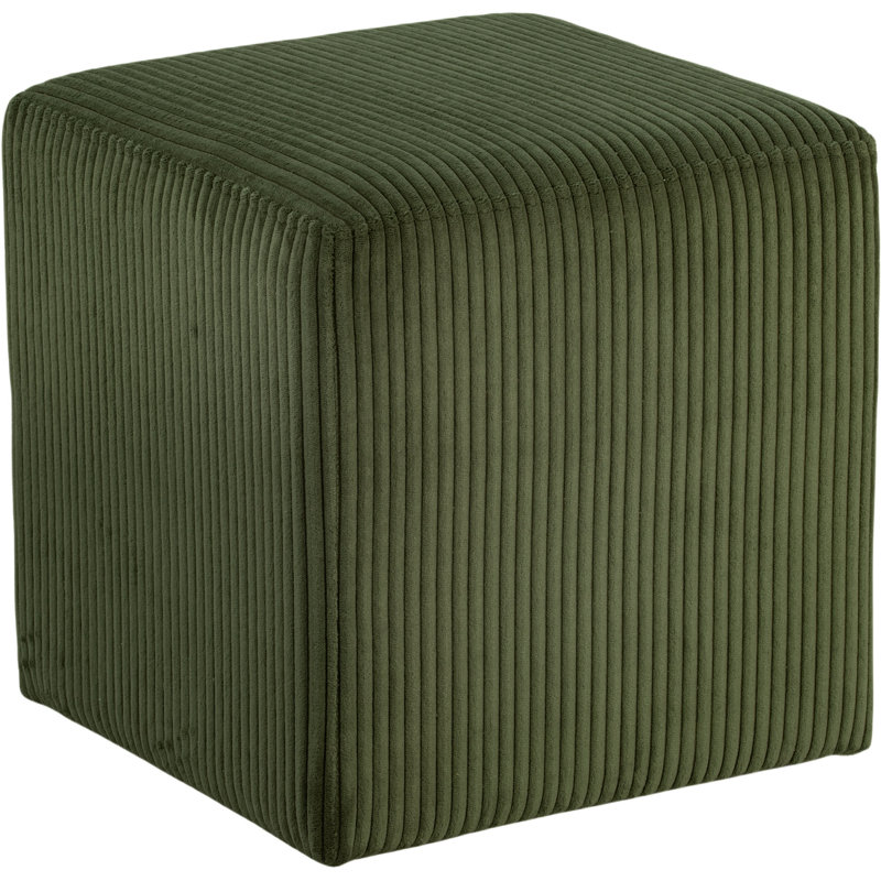 Roy Baber Upholstered Ottoman, Green Microsuede Fabric
