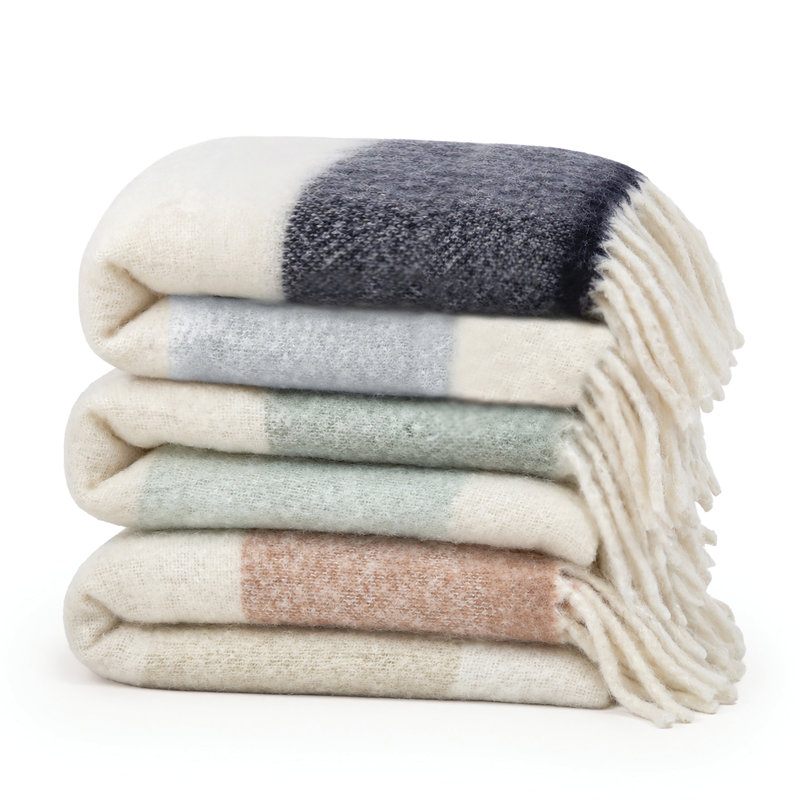 WHISTLER Hand Woven Throw Blanket, Teal