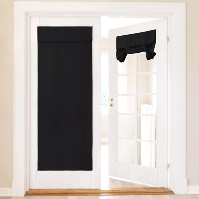 Blackout Small Door Curtain for Kitchen, Privacy Thermal Insulated Door Window Curtain for Classroom Window/Small Front Back Door/Office, 1 Panel