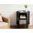 Nightstand With Charging Station, Fluted Accent Side Table With Sliding Door & Adjustable Shelf, Mid-century Modern End Table For Small Space, Living Room, Bedroom-1231376604-1231376677