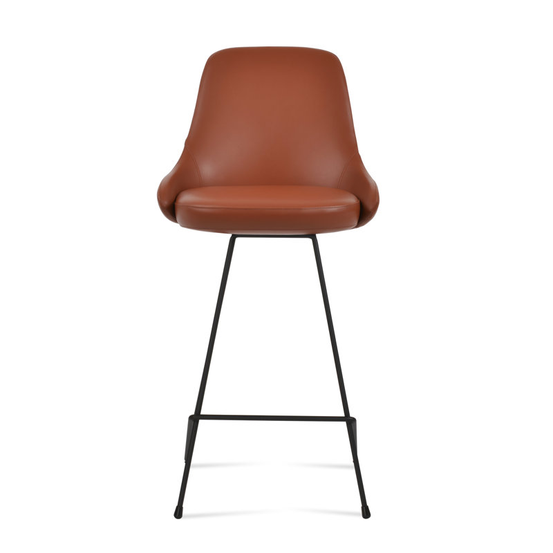 Tabouret de bar et de comptoir Gazel Cattelan, Tabouret de comptoir (siège d'une hauteur de 27,5, Laiton, Cannelle