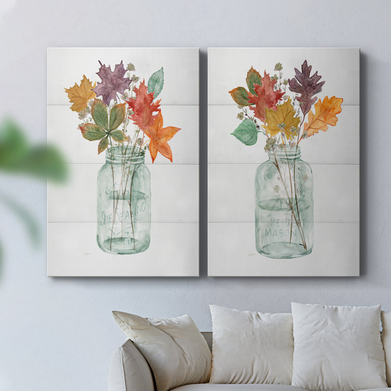 Harvest Home Leaves I-Premium Gallery Wrapped Canvas -Ready to Hang, 12" H x 16" W