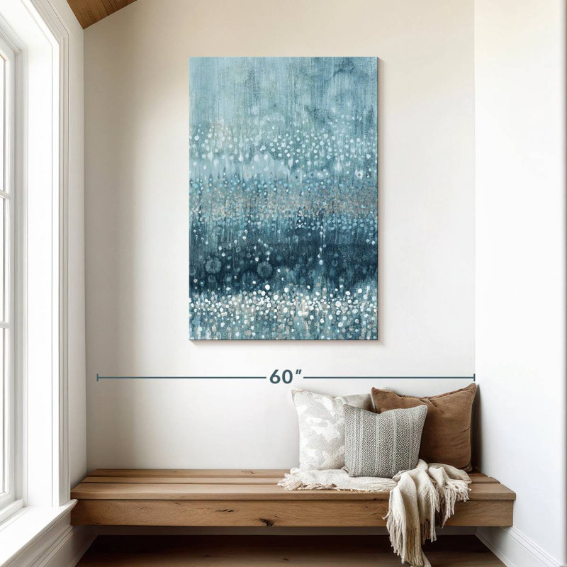 Avery Rain Abstract II bleu argenté, H 45 po x l 30 po