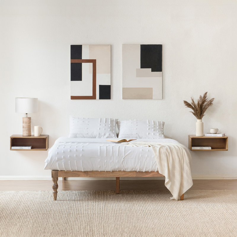 Table de chevet flottante Davyen, Blond naturel