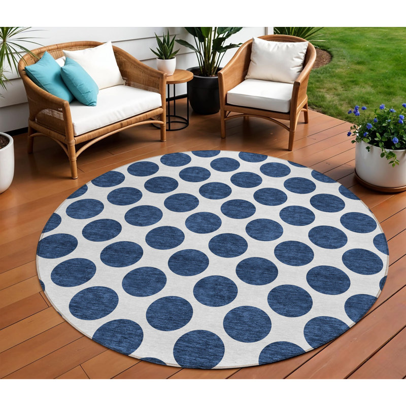 Tapis intérieur lavable à pois 8 po