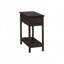 Table d'appoint, 2 niveaux, table de bout, table de bout, étroite, table de chevet, chambre à coucher, tiroir de rangement, placage de lampe, transitionnel