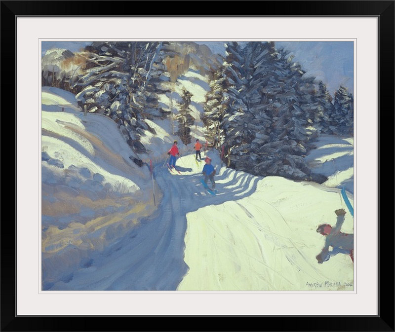 «Ski Trail Lofer» par Gonzalez, reproduction d'art, H 24 po x l 30 po x P 1,5 po, Toile