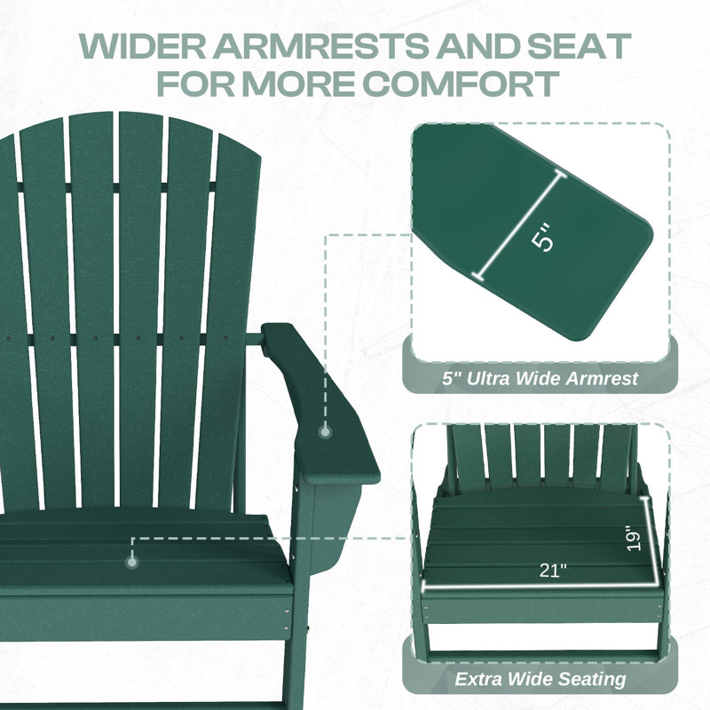 Chaise Adirondack d'extérieur Hdpe, Forêt