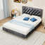 Upholstered Bed With Tufted Headboard-291249917-291249916