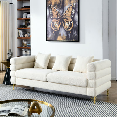 Canapé modulaire surdimensionné de 81 pouces à 3 places, coussins, pieds en métal, pour espace de vie de style américain