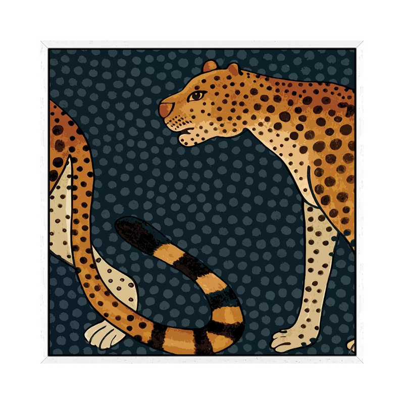 Two Leopards by Mirano - Print on Canvas, 66.04cm H x 66.04cm W x 3.81cm D, White Framed