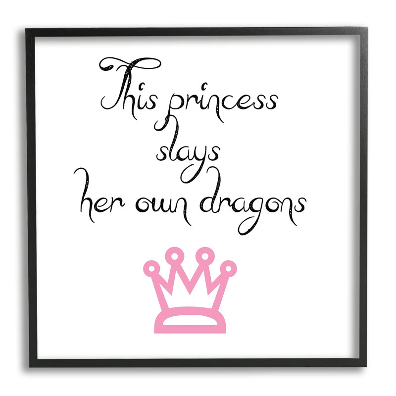 Motivation, princesse, citation, fille, puissance, couronne rose, Giclée encadrée noir minuit, H 17 po x l 17 po x P 1,5 po