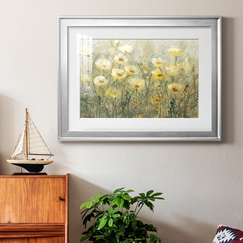 «Summer in Bloom I», reproduction encadrée de qualité supérieure - prête à être accrochée, Argent