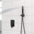 Dual Shower Head - 12 Inch Wall Mounted Square Shower System with Rough-in Valve, Matte black