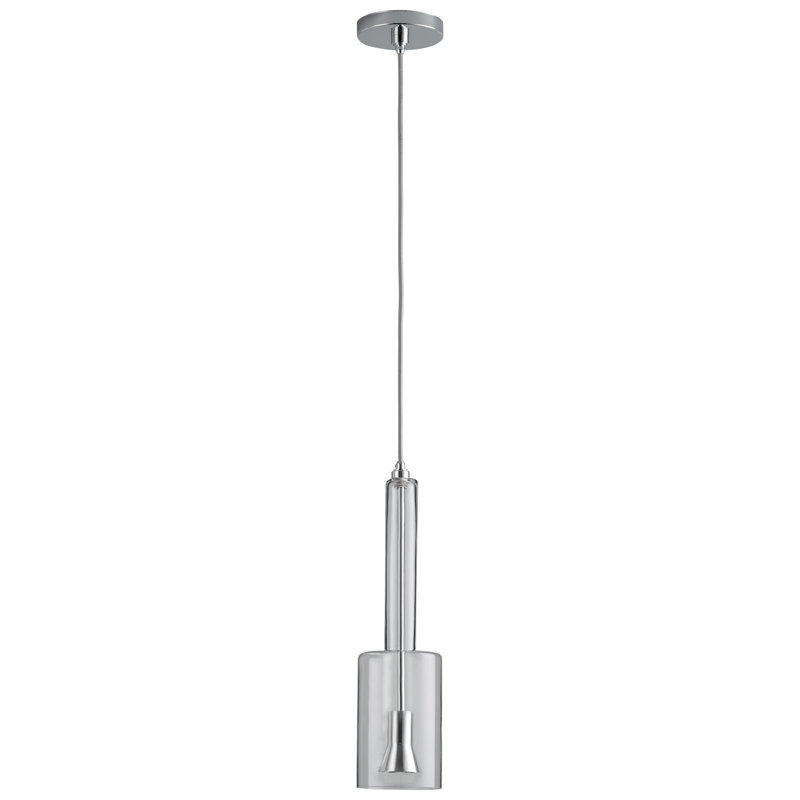 Luminaire suspendu cylindrique à 1 lumière DEL Ansara, Verre transparent