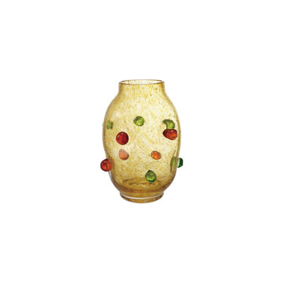 Hand-Blown Glass Vase With Raised Dots