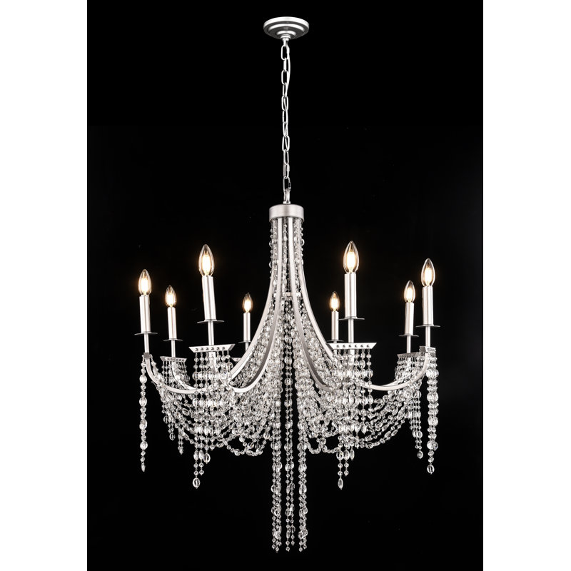 Lustre classique en cristal 8 lumières Kenniyah