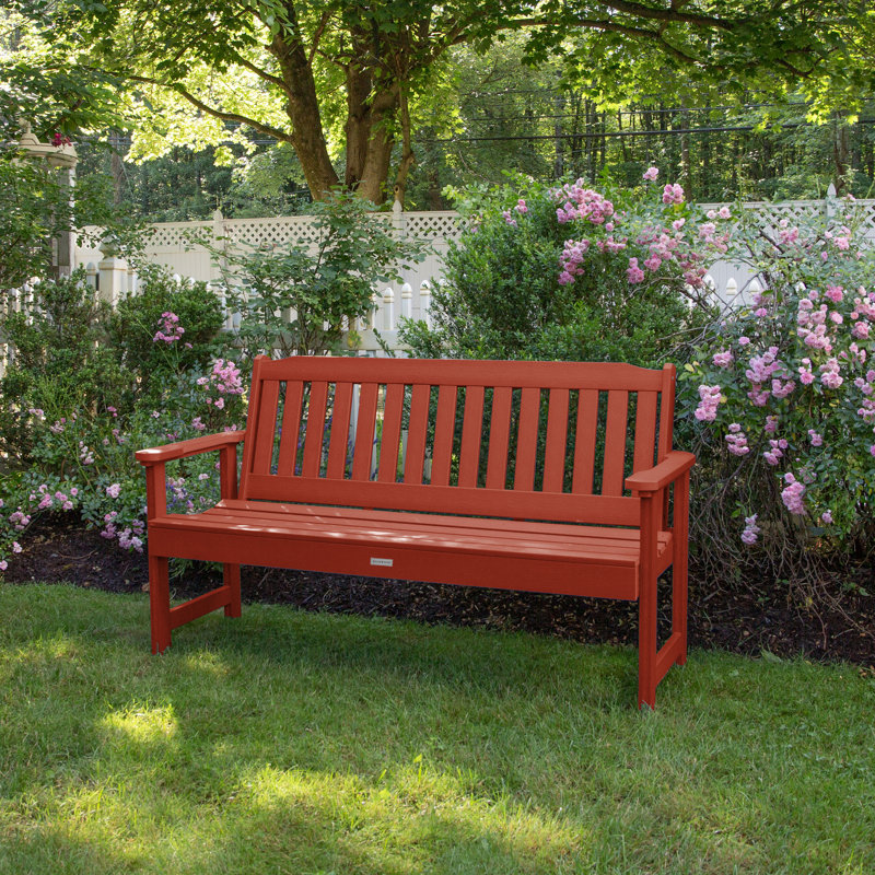 Banc de jardin en plastique Arbnora, Rouge rustique