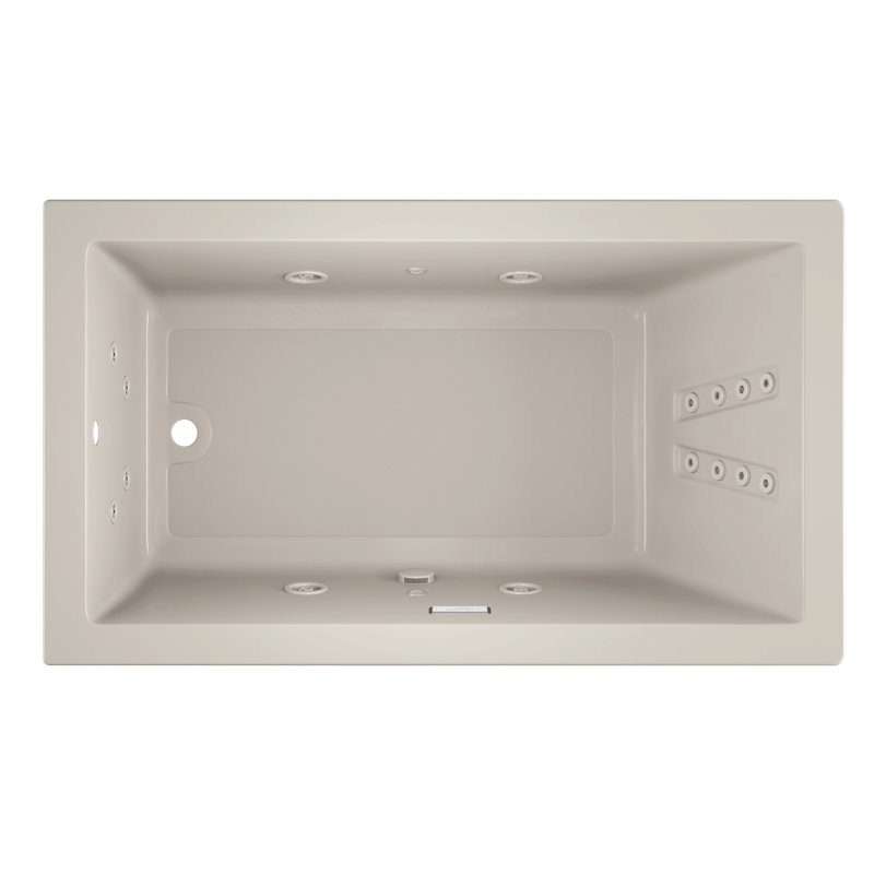 Solna™ Chromatherapy 72" x 42" Undermount Whirlpool Bathtub, Oyster, Left