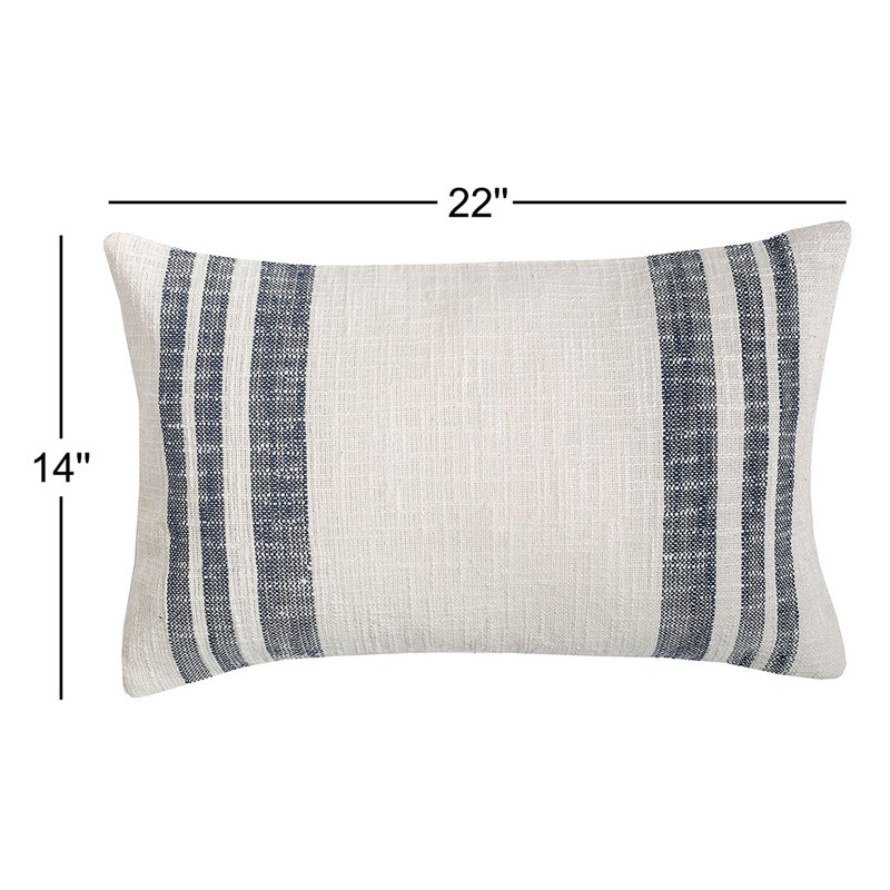 Evergreen Toile Cotton Pillow Cover & Insert, Ink, 14" x 22"