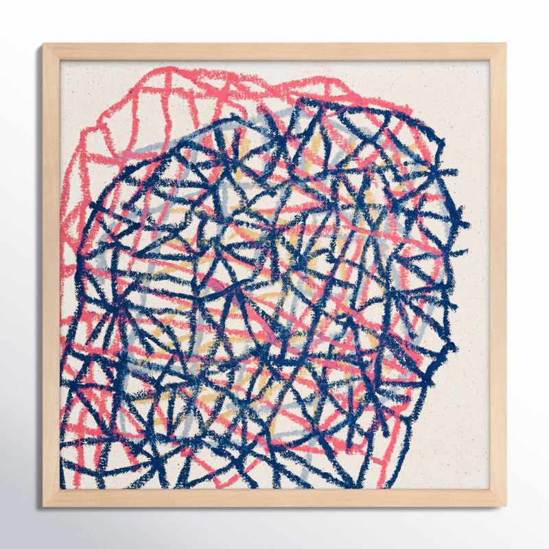 Pink Tangle Print by Stephanie Dennis, 16" H x 16" W  x 1.25" D, Maple