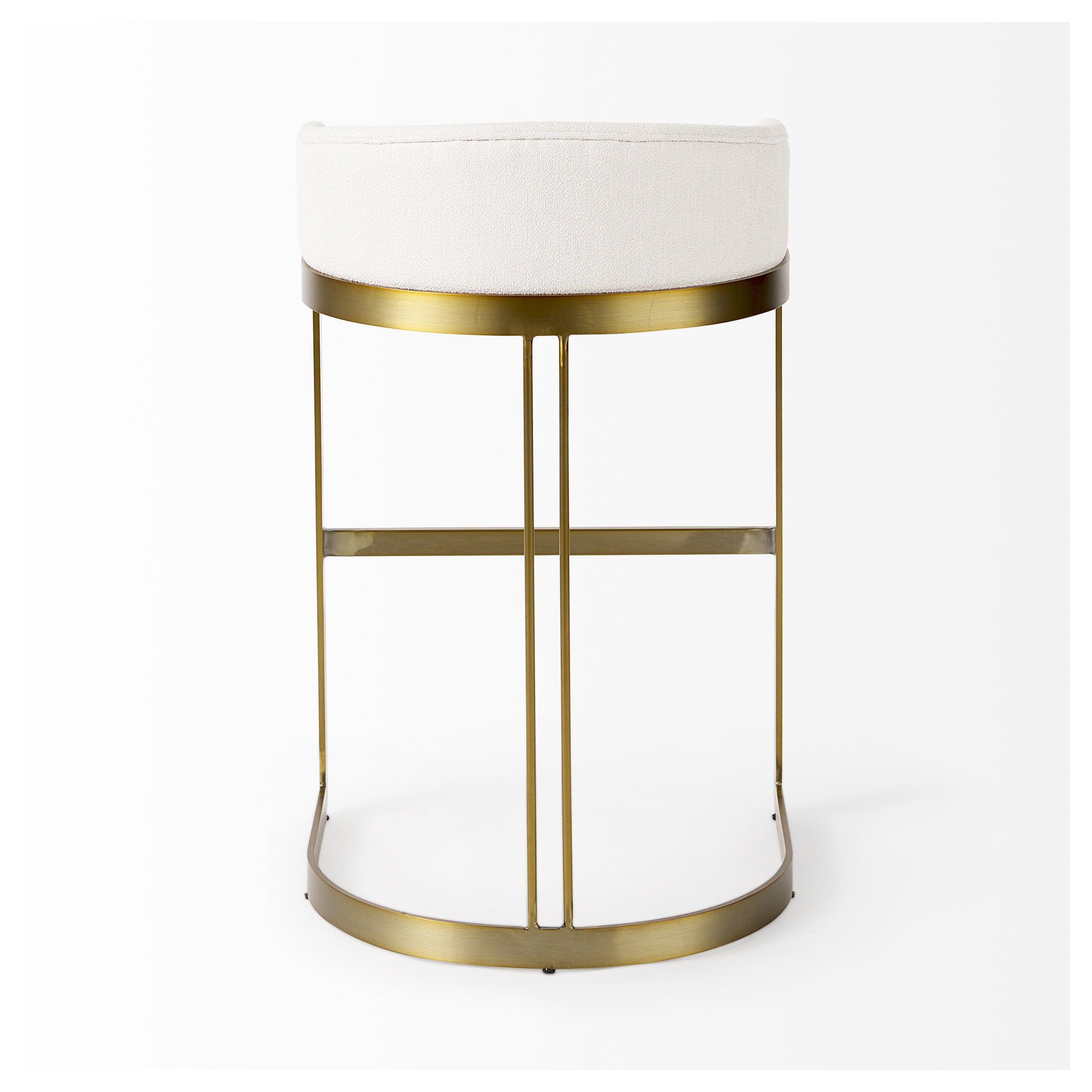 Bradley Upholstered Bar & Counter Stool, Bar Stool (28.75" Seat Height), Gold, White Performance