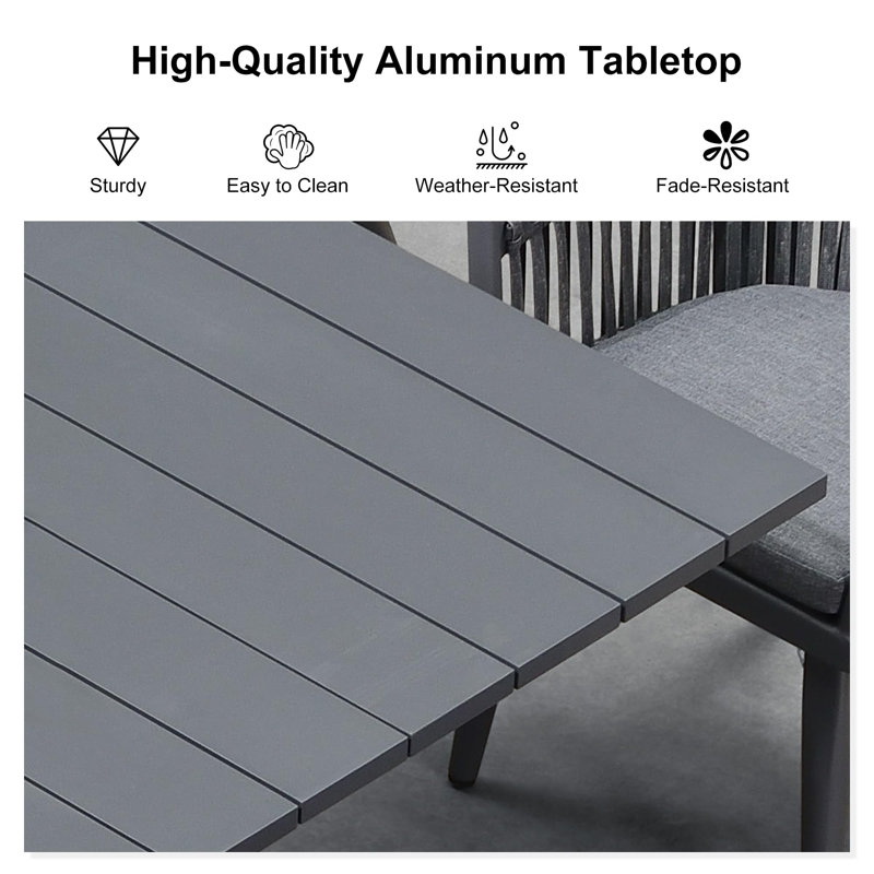 Rectangular Dining Set with Cushions, 10
