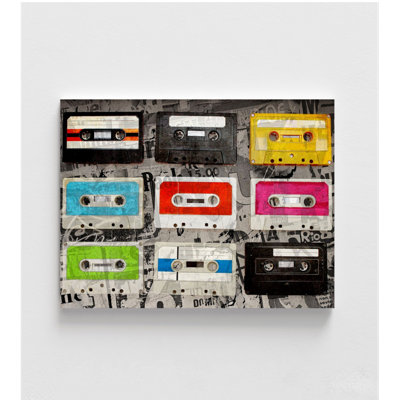 Cassettes de Gi Artlab, idée de remodelage parfait pour le sous-sol coloré rétro, Bachelor, art mural, affiche de magasin de musique